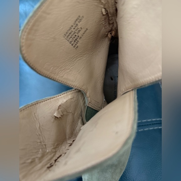 Banana Republic Olive Heeled Boots Suede Finish Tie Bow in back see all pics - Picture 11 of 11